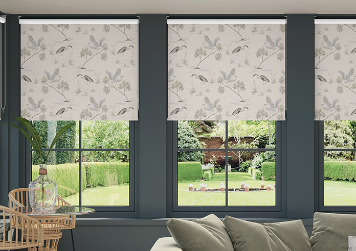Cranes, Fresh Cream - Roller Blind - Image 3